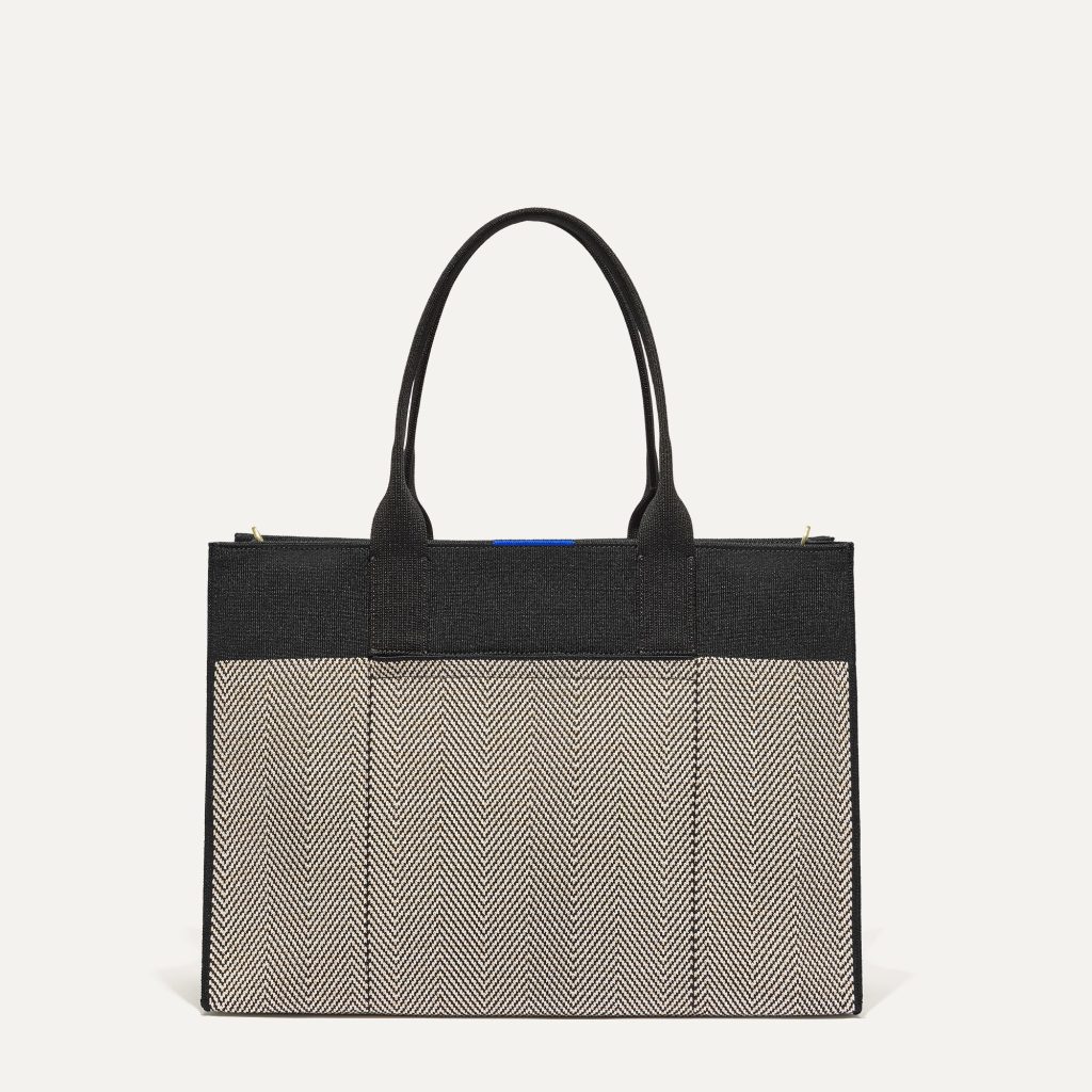 The Classic Tote - Black Herringbone
