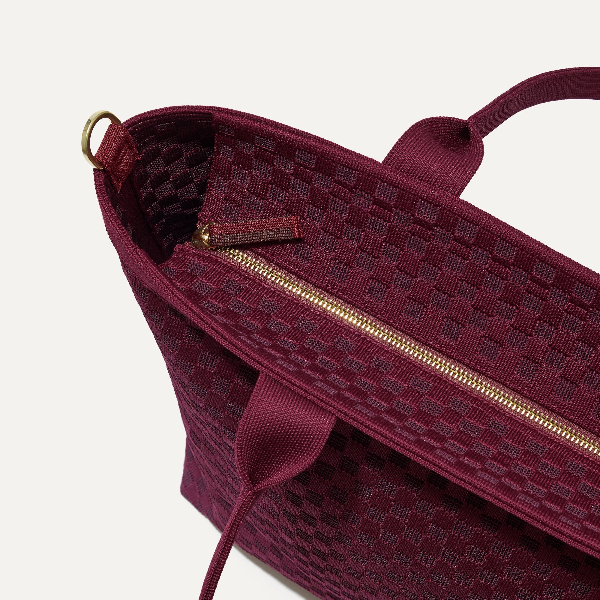 The Lightweight Zip Tote - Cabernet Check - Image 7