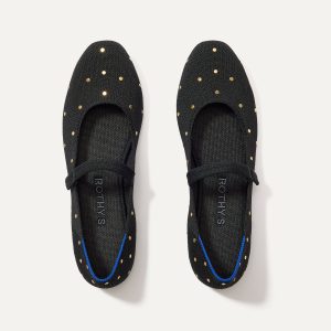 The Square Mary Jane - Studded Black